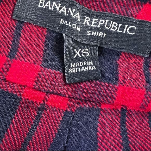 Banana Republic Dillon plaid flannel ruffle shirt button up - Picture 2 of 6